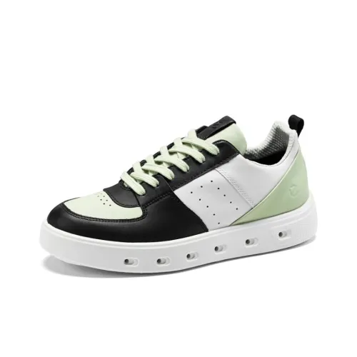Ecco Low-Top Skateboard Shoes Women's Black Green White