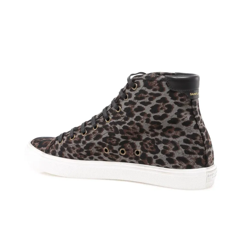 SAINT LAURENT High Top Stylish Skateboarding Shoes Men's Leopard Print-2