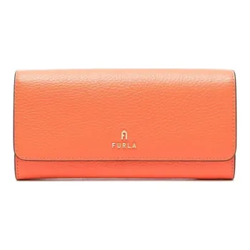Furla Cow Leather Wallet Women's Carrot Orange