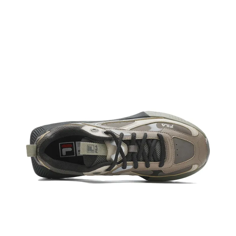 FILA CICLONE Slip-Resistant Height Increasing Low-Top Chunky Sneakers Men's Eagle Brown/Mountain Gray-2
