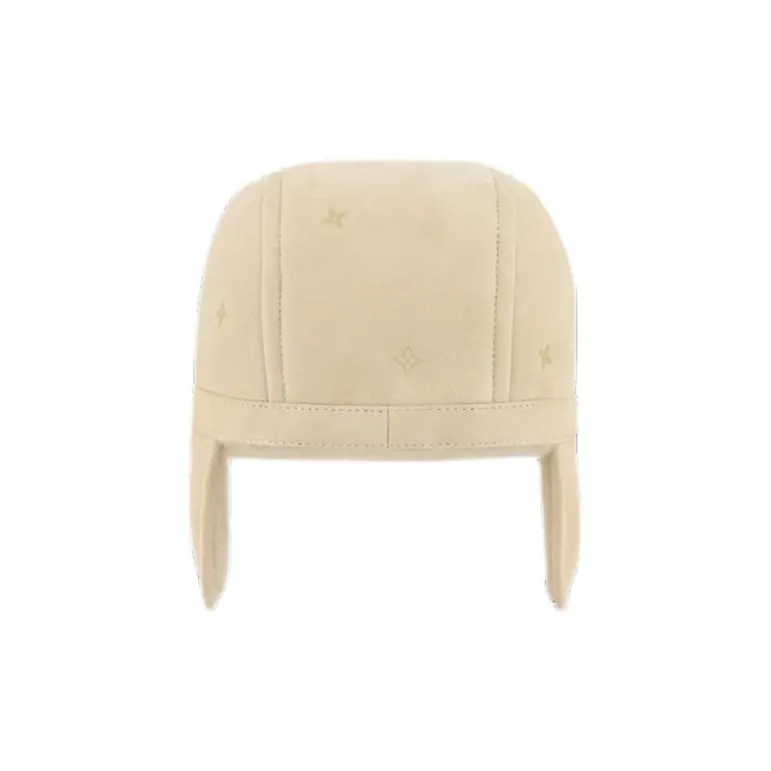 LOUIS VUITTON Wool Leather Trapper Hats Kids' Beige-1