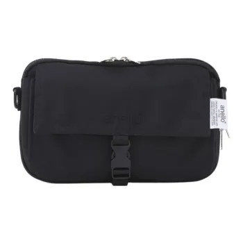 Anello Nylon Portable Crossbody Bag Shoulder Bag Mini Unisex Black