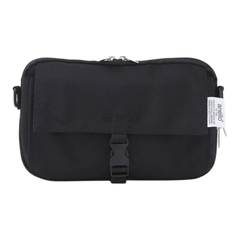 Anello Nylon Portable Crossbody Bag Shoulder Bag Mini Unisex Black-0