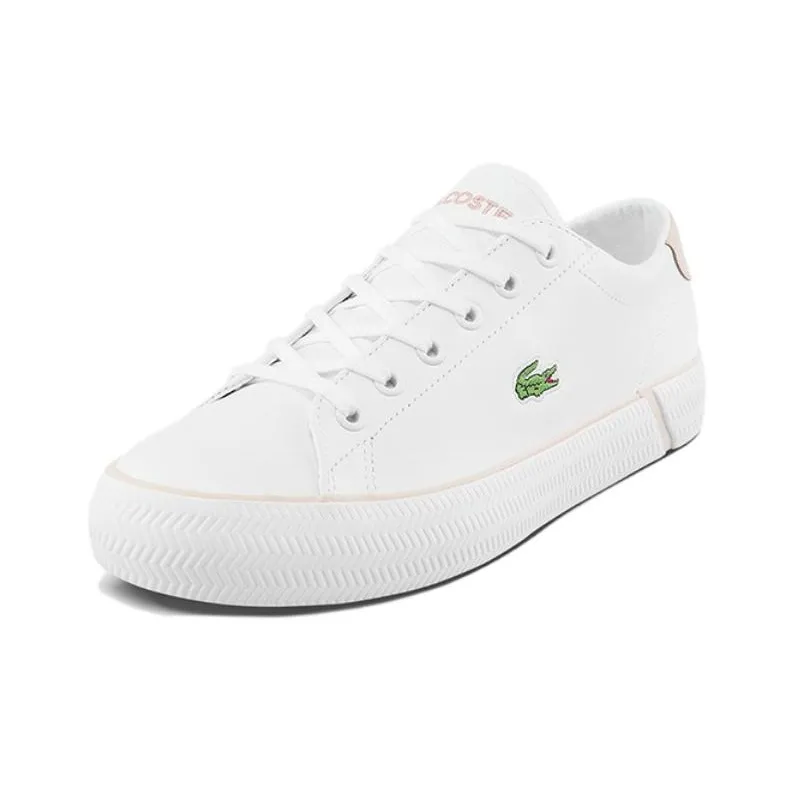 LACOSTE Low Top Skateboard Shoes Women's White Pink-1