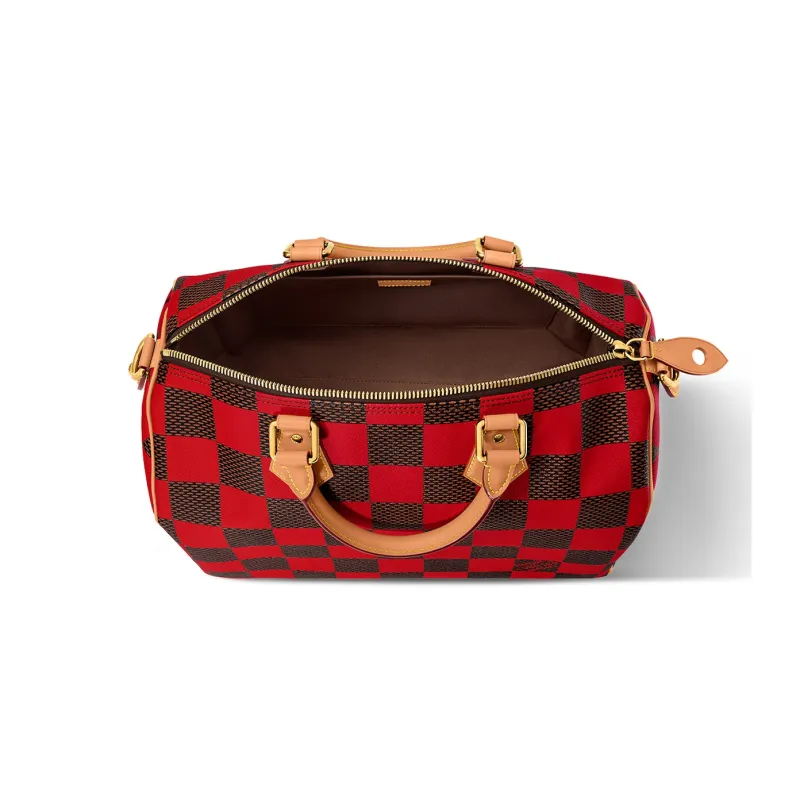 LOUIS VUITTON Speedy 40 Bandoulière Damier Pop Red-3