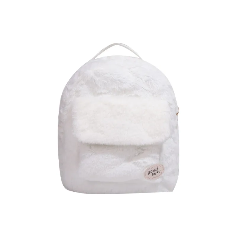 Parker Bear Plush Backpack Regular Unisex Black/White/Pink/Khaki-11