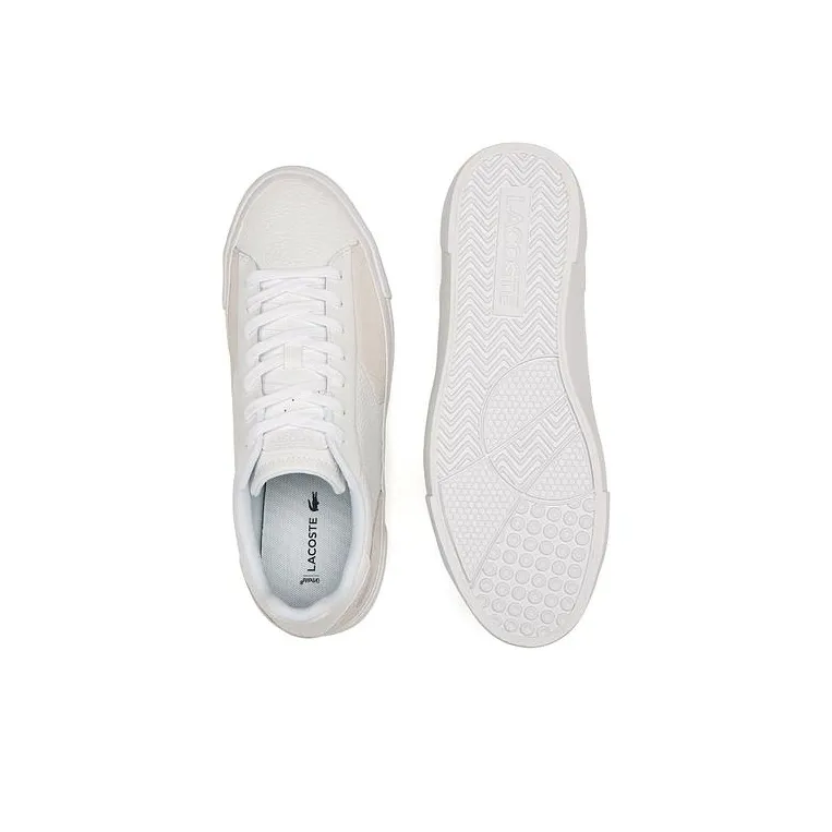 LACOSTE L006 Low Top Skateboard Shoes Men's White Pink-3