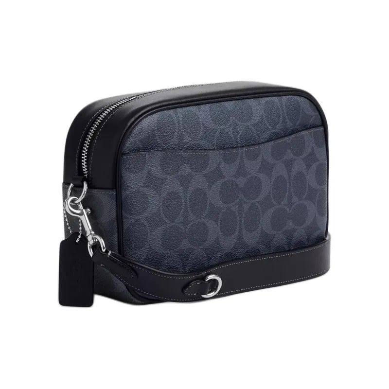 COACH Jamie Canvas With Leather Camera Bag Shoulder Bag Crossbody Bag Medium Size Women's Denim & Midnight Marine Blue-1