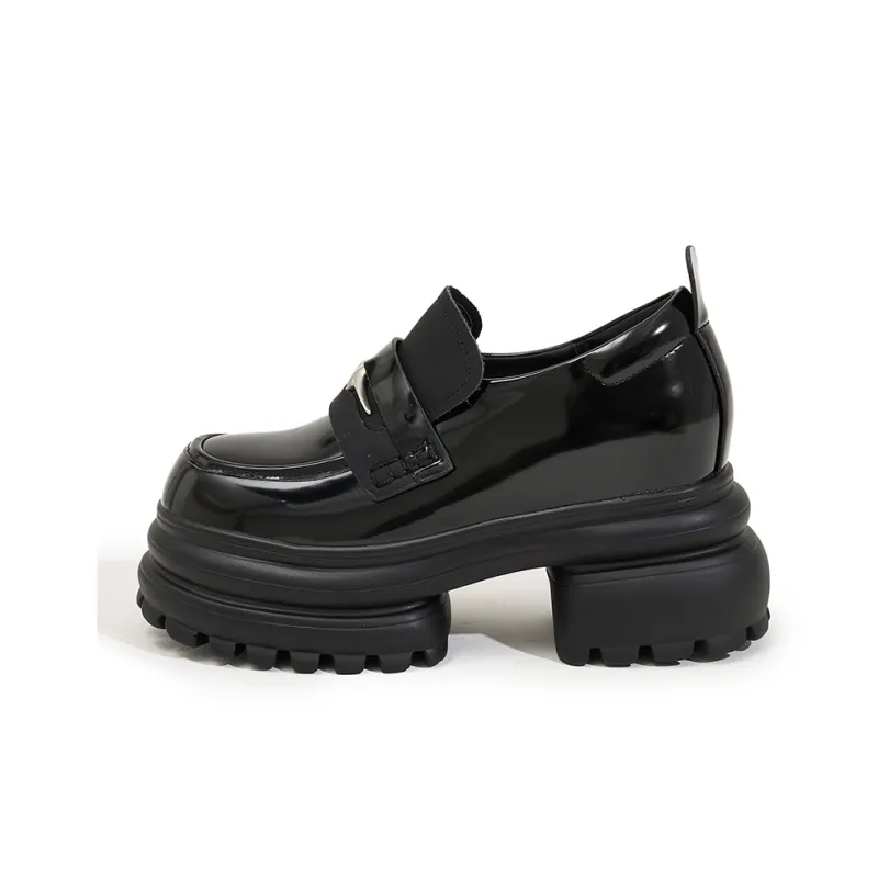 Milan Love Song Loafers 7cm Women's Black-0