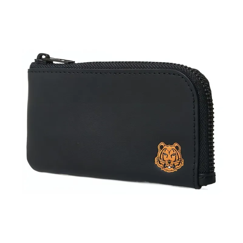KENZO Tiger Leather Card Holders Coin Purses Wallets Men's Black-1