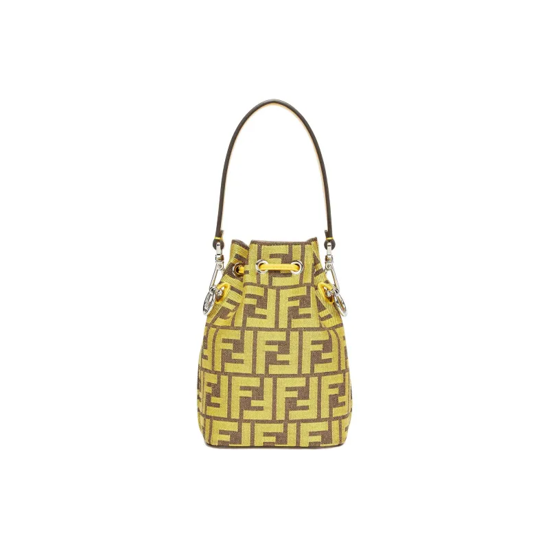 FENDI FRGMT Junya Ito Collaboration Mon Tresor Cotton Bucket Bags Shoulder Bag Crossbody Bag Women's Yellow-2