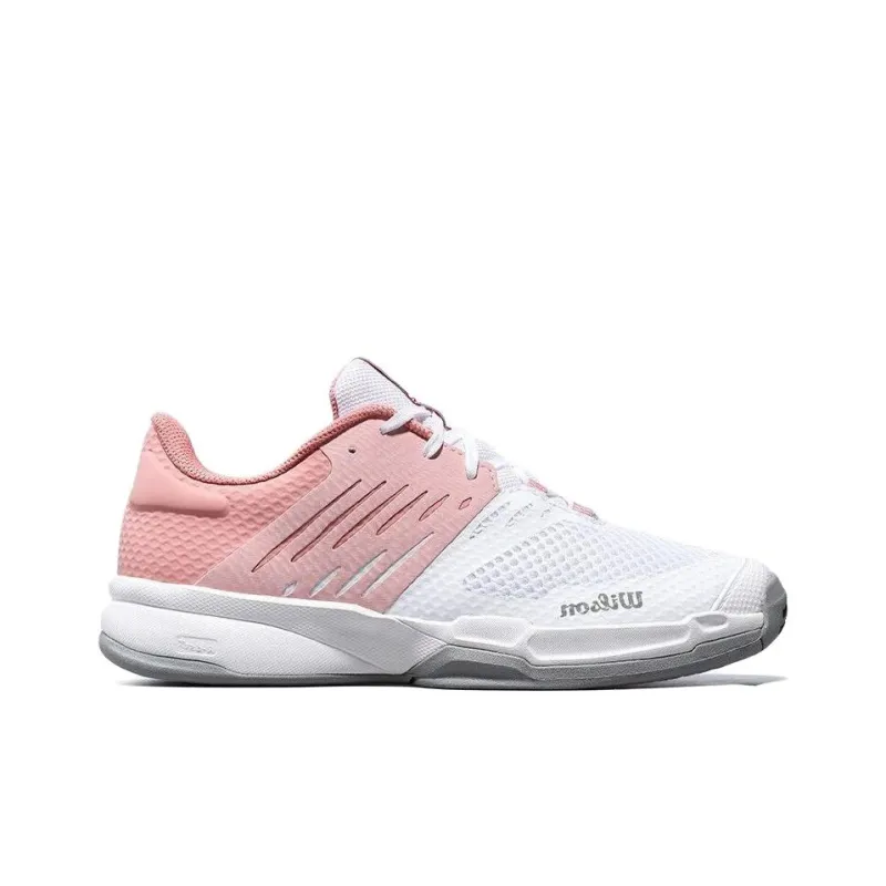 Wilson Cushioning, Wear Resistant Low Top Tennis Shoes Women's White Pink-1