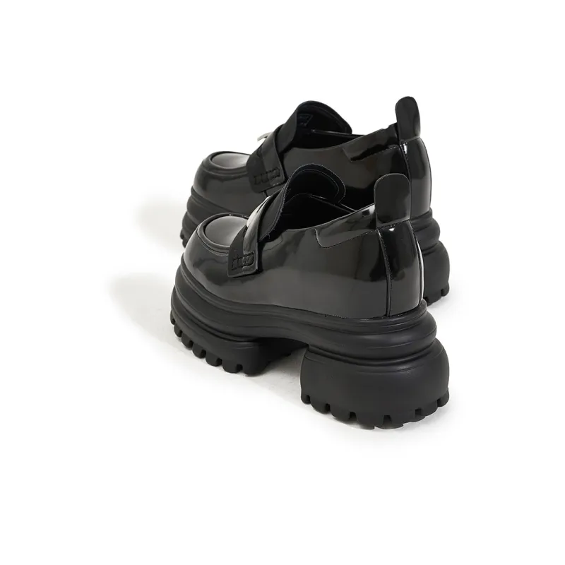 Milan Love Song Loafers 7cm Women's Black-5