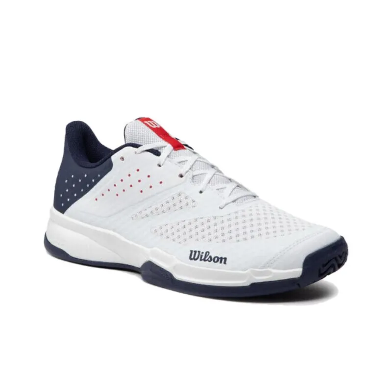 Wilson Kaos Stroke 2.0 Cushioning, Wear Resistant Low Top Tennis Shoes Men's White Blue-2