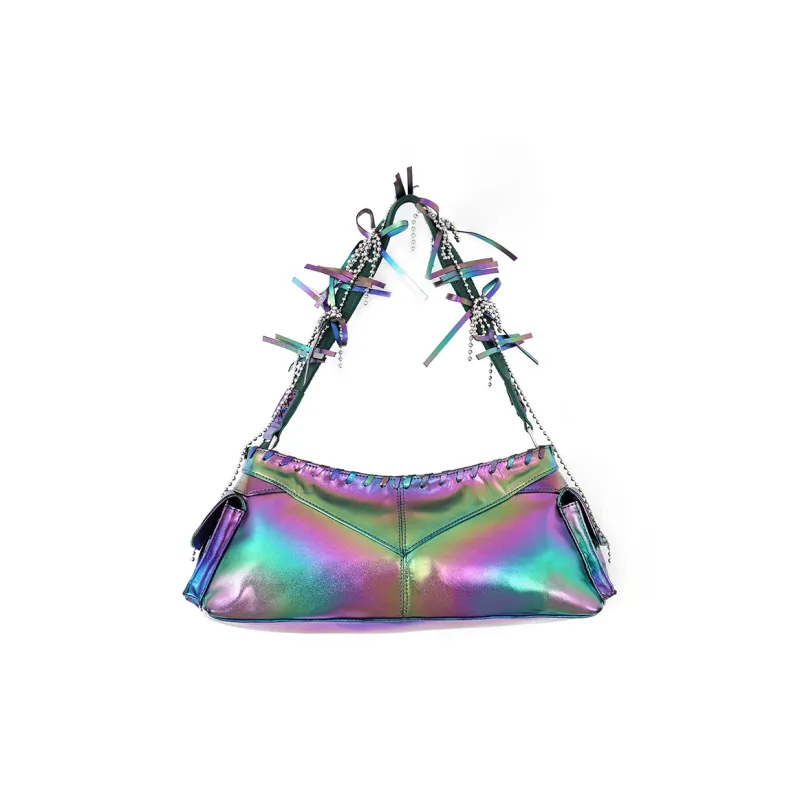 CONP Thermoplastic Polyurethane Biker Bag, Shoulder Bag Unisex Laser Purple-0