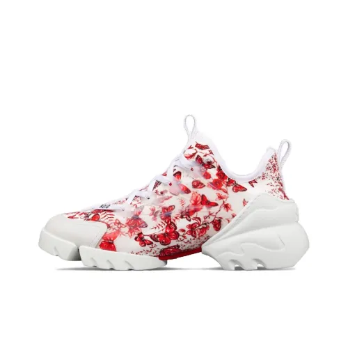 DIOR D-Connect Casual Shoes Women's Low-Top Red/White