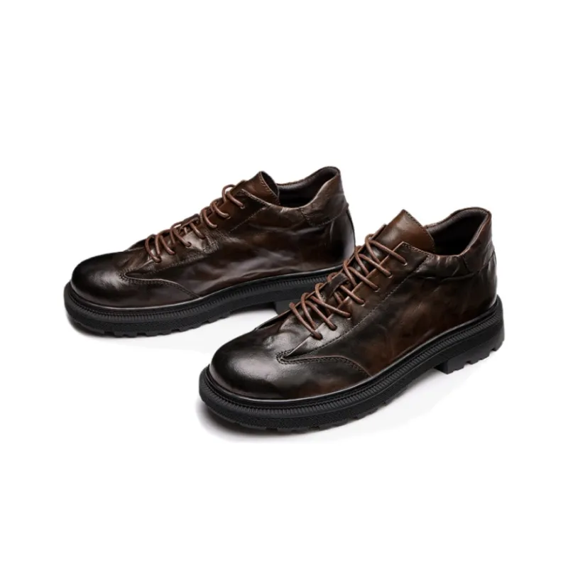 Brounvanm Men's Casual Shoes Men High Top Coffee/Black-6