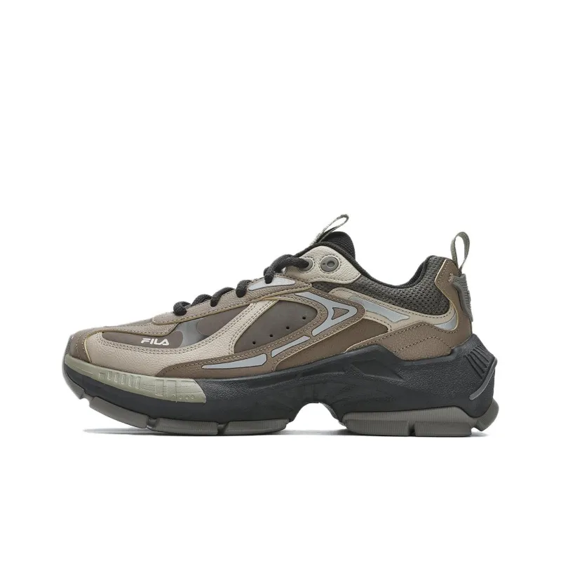 FILA CICLONE Slip-Resistant Height Increasing Low-Top Chunky Sneakers Men's Eagle Brown/Mountain Gray-0