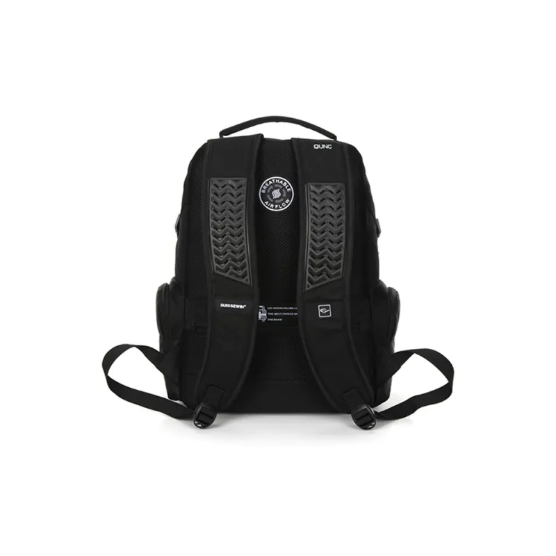 SUISSEWIN Polyester Large Capacity Student Backpack Regular Unisex Black/Gray-2