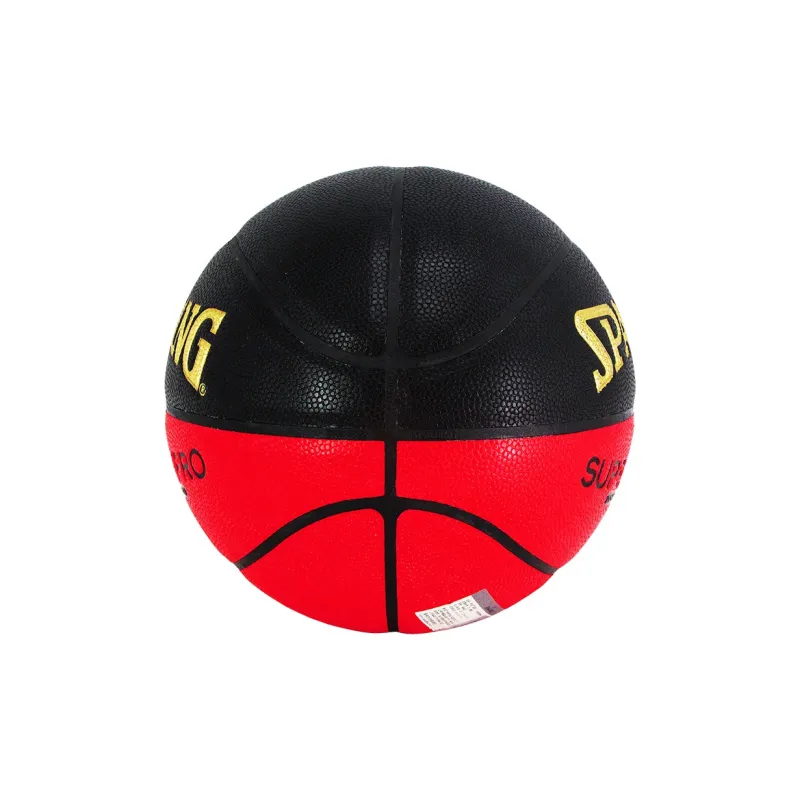 SPALDING Size 7 Indoor Outdoor Universal Basketball PU Black Red-1