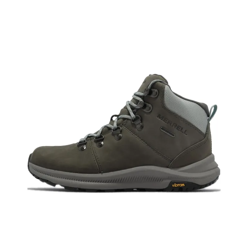 MERRELL Ontario 2 Mid WP Durable Breathable Mid-Top Outdoor Shoes Women's Green Gray-0