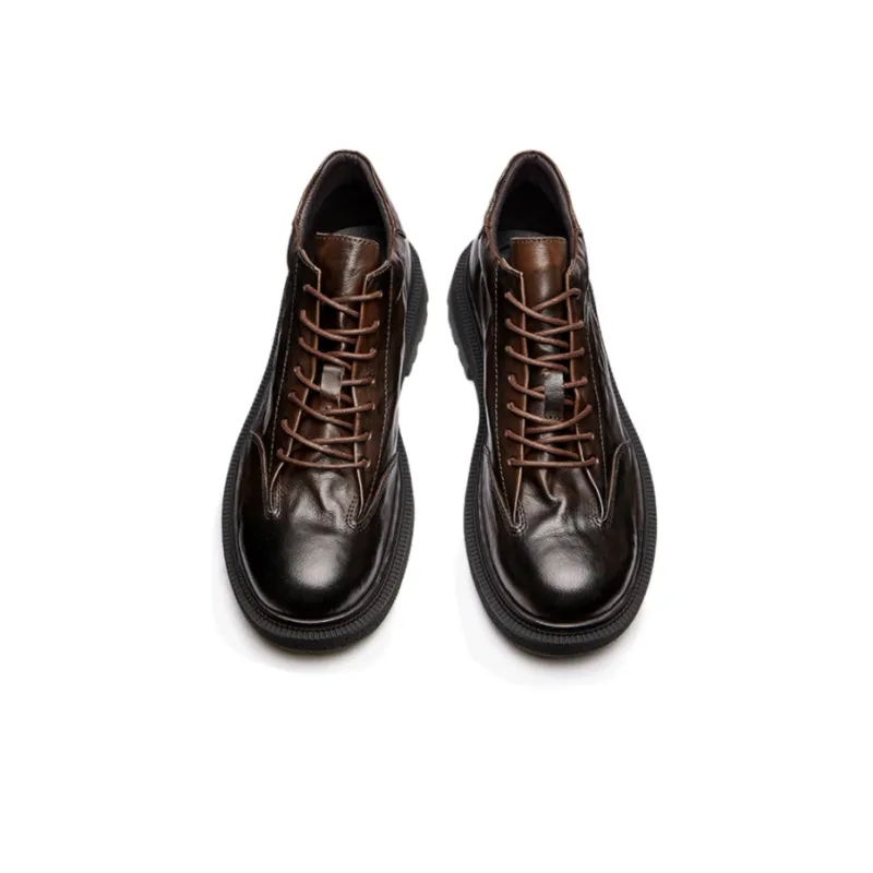 Brounvanm Men's Casual Shoes Men High Top Coffee/Black-7