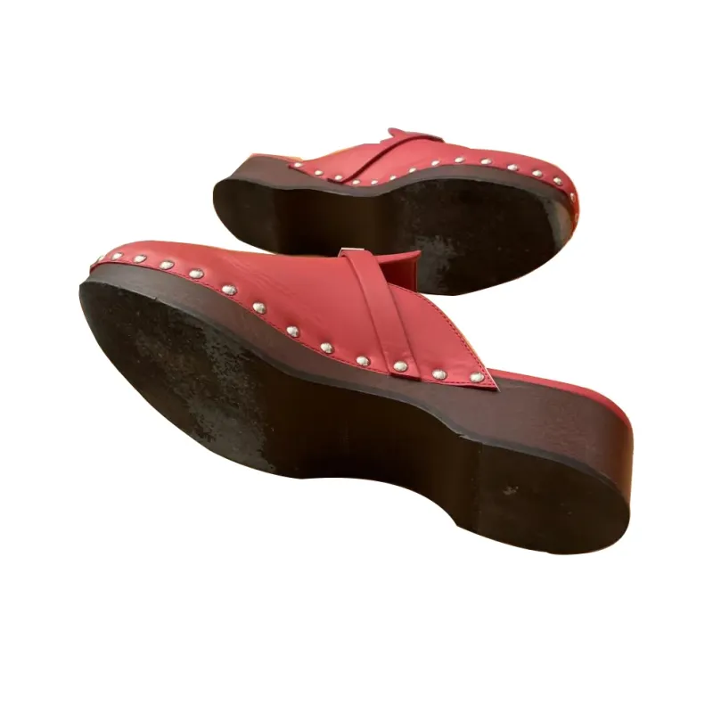 HERMES Carlotta Quiet Wrap-toe Slippers Women's Pink-4