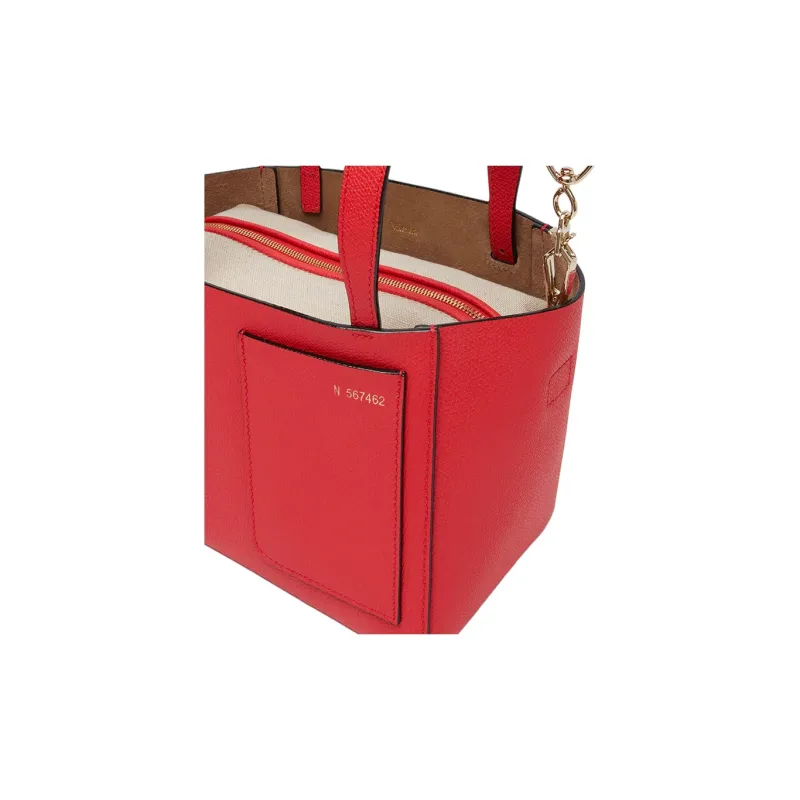 Valextra Calfskin Tote Bag, Shopping Bag, Portable Crossbody Bag, Shoulder Bag Women's Red-3