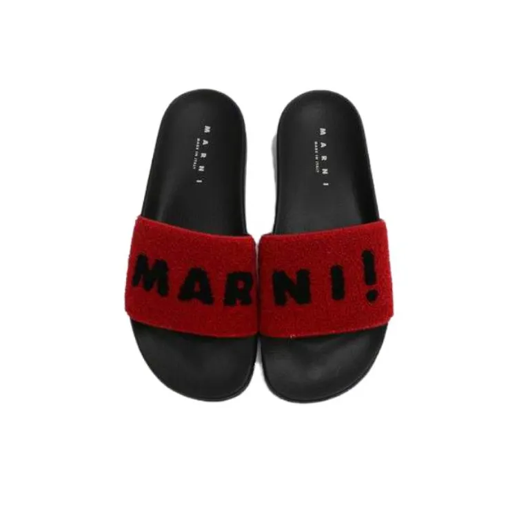 MARNI Quick Dry Slide Slippers Women's Red-5