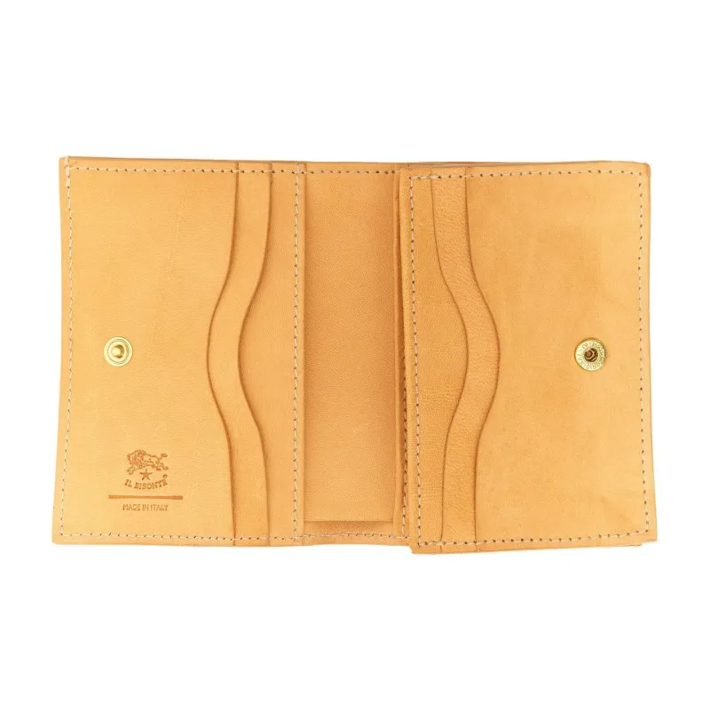 Il Bisonte Cow Leather Wallet Small Size Women's Yellow-3