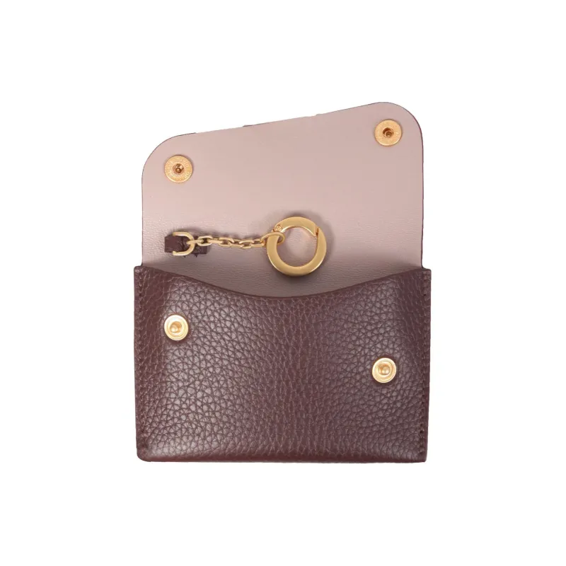 Il Bisonte Leather Card Holder, Wallet Women's Brown/Black-3