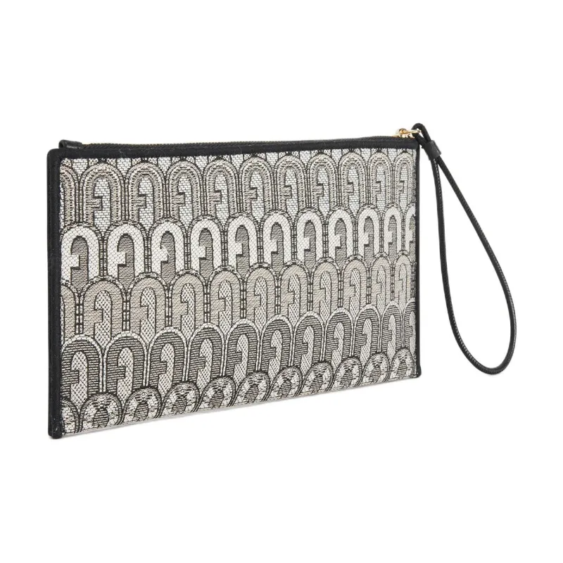 Furla Opportunity Jacquard Fabric Clutch Women's Black & Multicolor-1