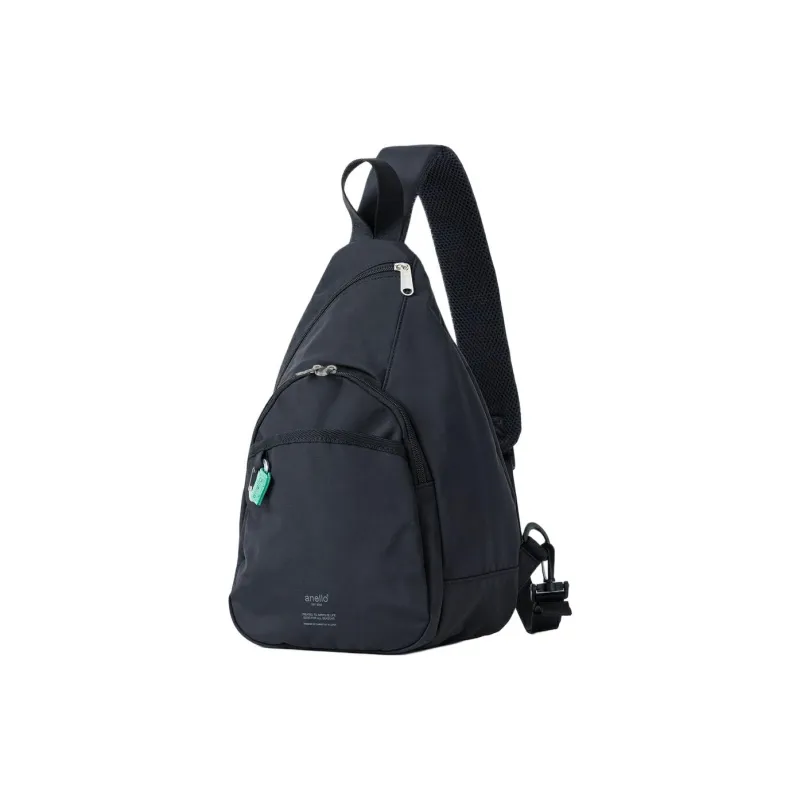 Anello Nylon Shoulder Bag Crossbody Bag Unisex Black-1