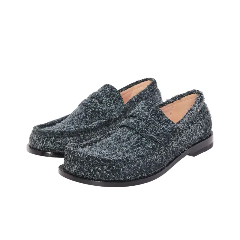 LOEWE Campo Loafers 4cm Women's Gray-2