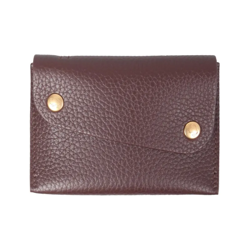 Il Bisonte Leather Card Holder, Wallet Women's Brown/Black-0