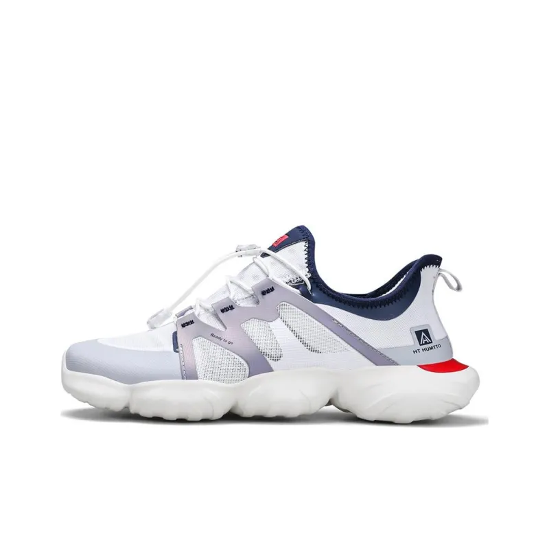 HUMTTO Cushioning, Wear Resistant Low Top Running Shoes Men's White Blue-0