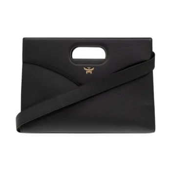 MCM Leather Portable Crossbody Bag, Shoulder Bag Women's Black