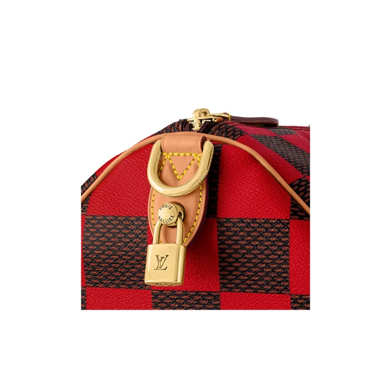 LOUIS VUITTON Speedy 40 Bandoulière Damier Pop Red-6