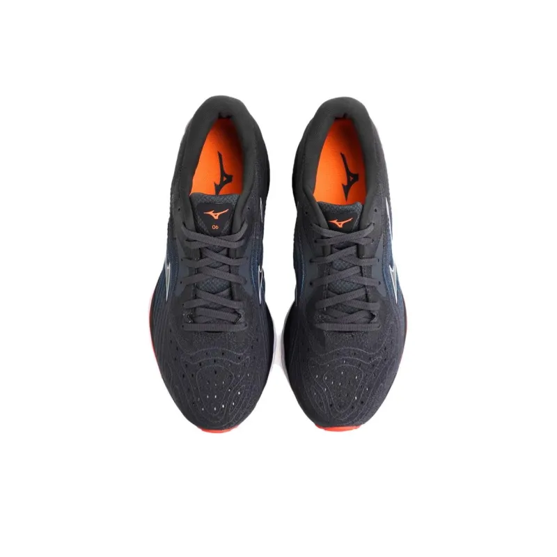Mizuno Wave Sky 6 Durable Breathable Low-Top Running Shoes Men's Black Orange-3