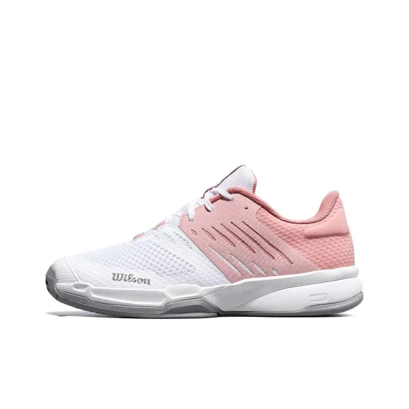 Wilson Cushioning, Wear Resistant Low Top Tennis Shoes Women's White Pink-0