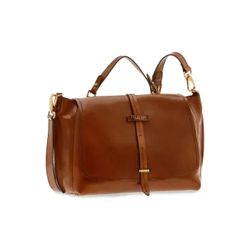 THE BRIDGE Leather Shoulder Bag Crossbody Bag Women's Brown
