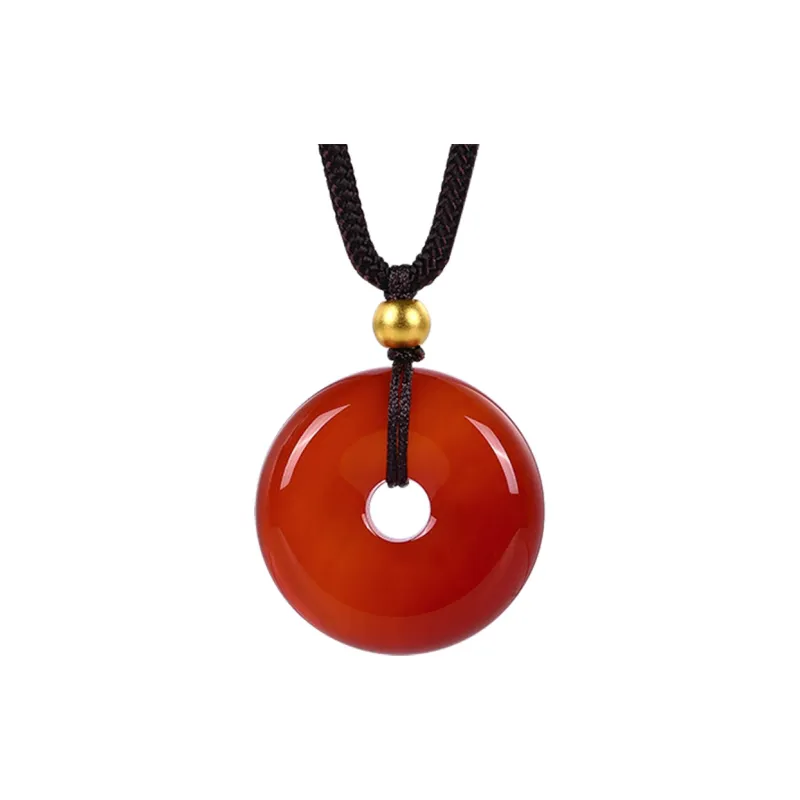 Cuiya Golden Building Agate Jade Necklaces Unisex-3
