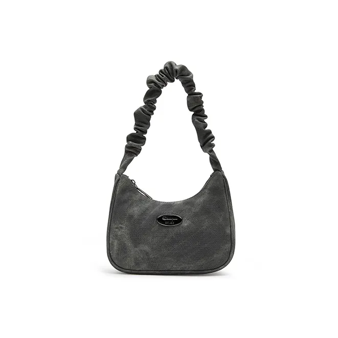 Champion Synthetic Leather Shoulder Bag Small Size Unisex Gray/Ink Blue/Ecru/Blue-7