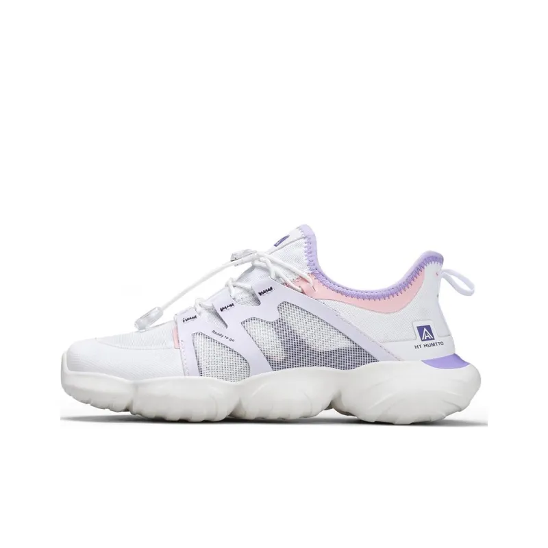 HUMTTO Shock Absorbers With Slip Resistant Features Low Top Running Shoes Women's White Purple-0