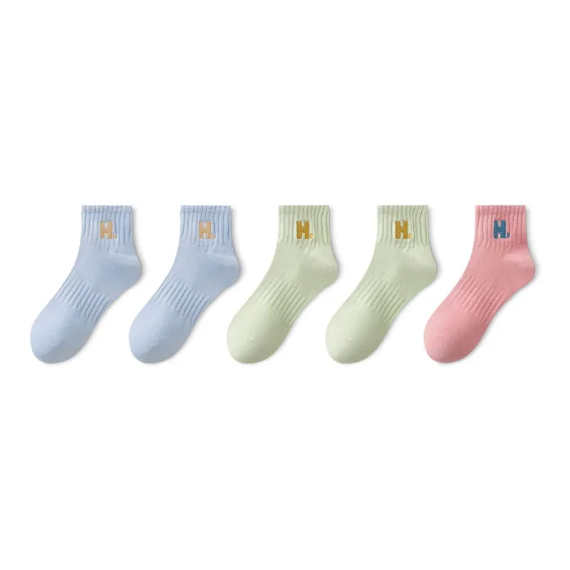 LUOLIAN Mid Calf Socks Women's 5 Pack-5