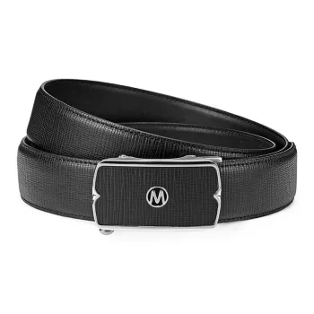 FAIRWHALE Brand Front Logo Sticker Automatic Buckle Genuine Leather Belt Top Grain Cow Leather Belt Men's Width 3.4CM