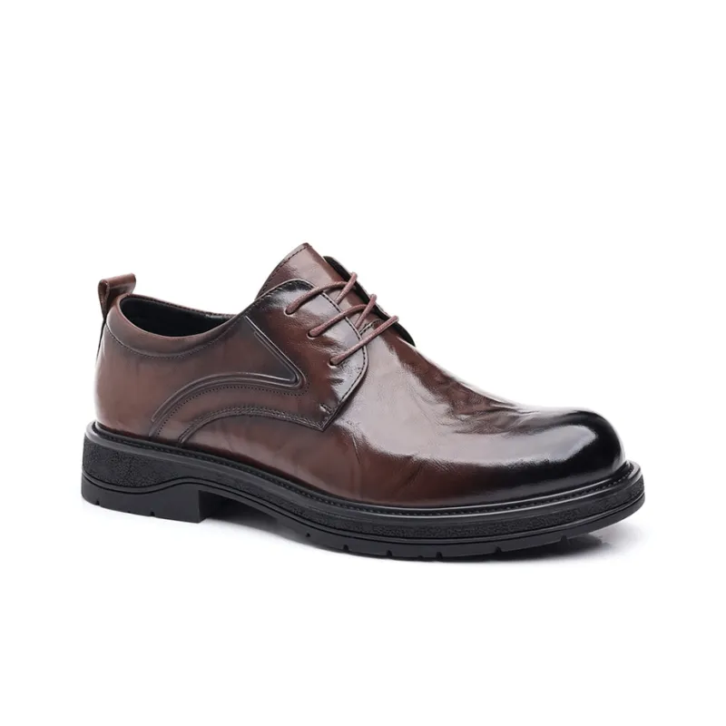 GZZ Dress Shoes Men Low Top Black/Brown-10