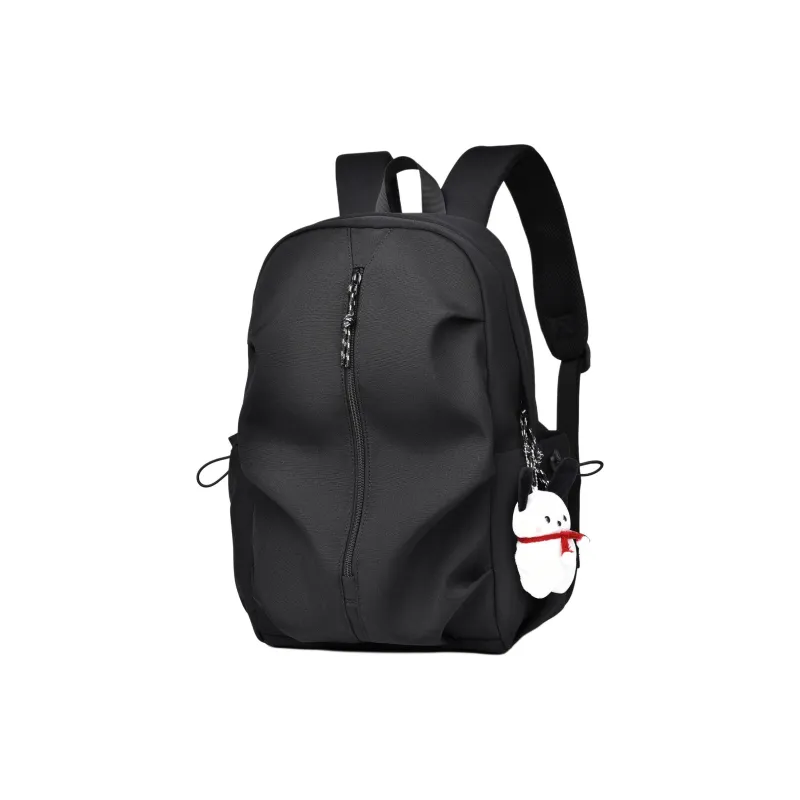 MUYKUY Durable Fabric Backpack Regular Unisex Black White-2