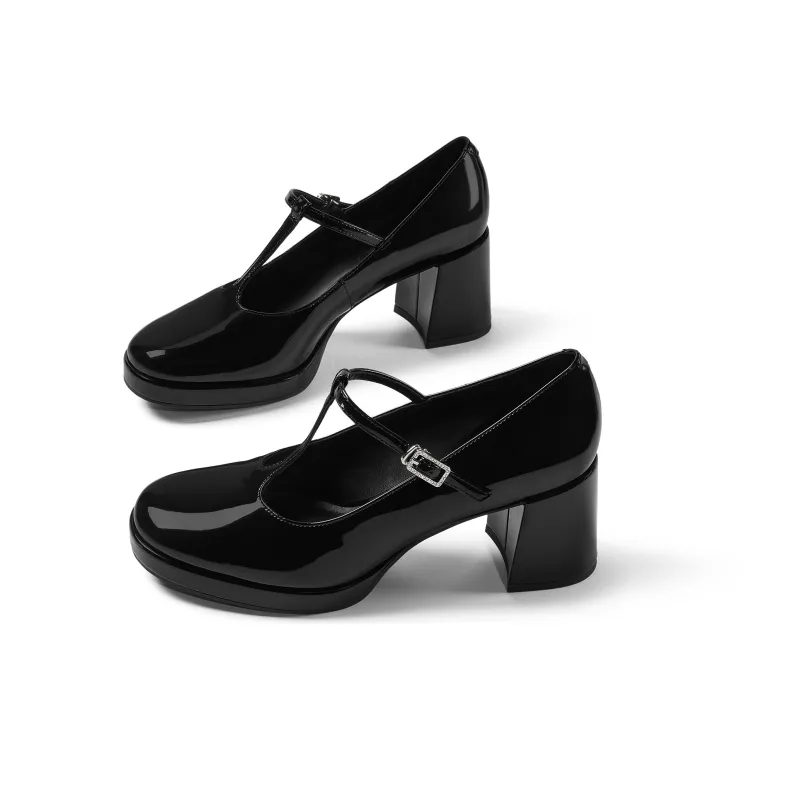 CHARLES&KEITH Small CK Mary Jane High Heels Chunky Heel Women's-2
