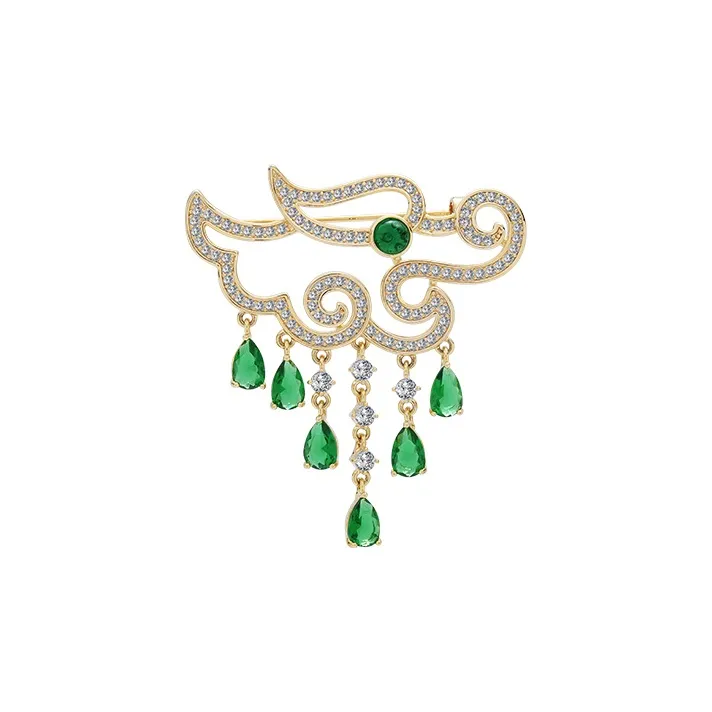 ROYALSASA Copper, Faux Crystal Brooches Women's-0